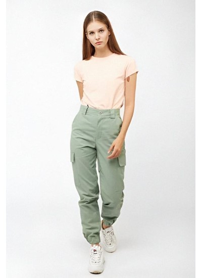 Women’s Green Cuffed Cargo pants